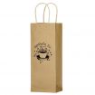 Natural Kraft Paper 1-Bottle Wine Tote Bag 5x13x3