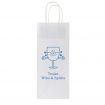 White Kraft Wine Shopping Bag - 5.5 x 3.25 x 12.5 inch