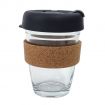 12 oz. Closable Glass Travel Mug with Cork Sleeve