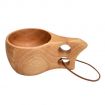 6.7 oz. Logo Wood Coffee Mugs With Leather Lanyard