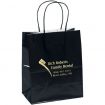 Imprinted Gloss Finish Custom Shopper with Twisted Paper Handles - 7.75"w x 9.75"h x 4.75"d