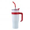 Double Wall Stainless Steel Custom Handle Straw Tumbler - 40 oz.