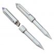 Imprinted Stainless Steel Stylus Custom USB Flash Drive with Ballpoint Pen