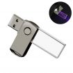 Custom Rotating LED Light Crystal USB Flash Drive