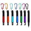 Imprinted Light Up 4-in-1 Custom Stylus Pen with Carabiner