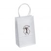 Custom Promotional White Kraft Logo Imprinted Shopping Bag - 5.25"w x 8.25"h x 3.25"d