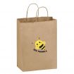 Custom Full Color Imprinted  Logo Twisted Paper Handle Shopper - 7"w x 10"h x 3"d