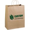 Promotional Recycled Brown Kraft Logo Printed Custom Shopping Bag - 13"w x 15.75"h x 6"d
