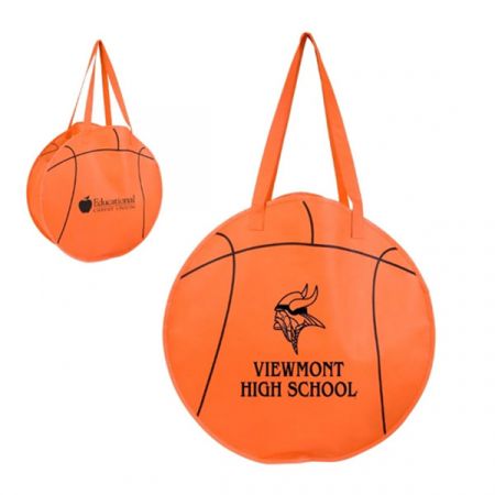 Basketball Custom Tote Bag - 19" Dia. x 6" D