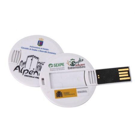 Custom Mini Round Card USB Flash Drive Branded Promotional Giveaways