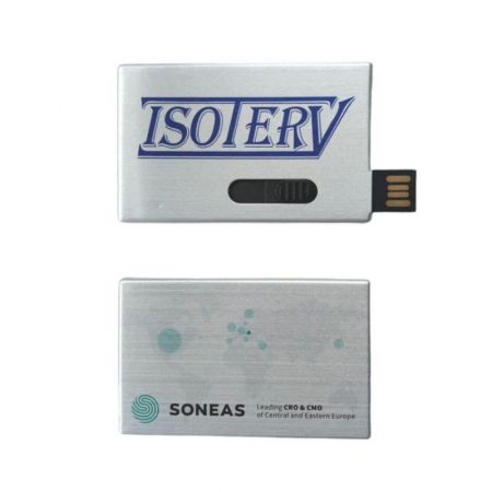 Custom Slide Metal Card USB Flash Drive Logo-Branded Giveaways