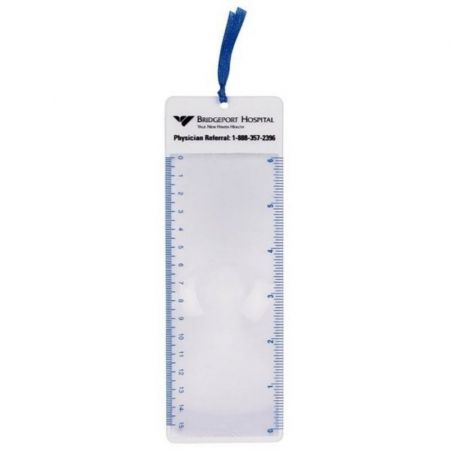 Tassel-Top Imprinted Bookmark with Magnifier Ruler