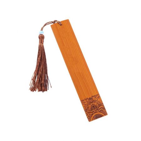 Imprinted Bamboo Bookmark with Tassels