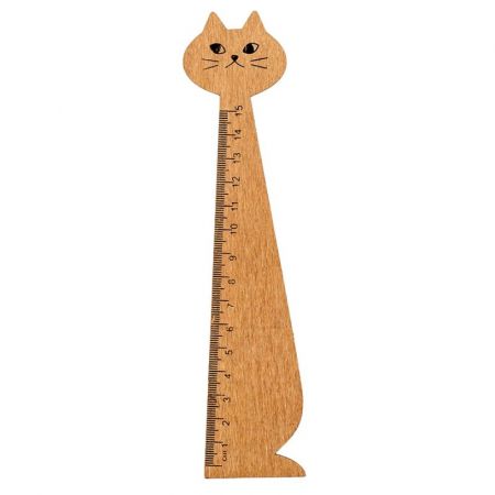 Cat Shaped Personalized Wood Ruler