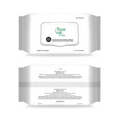 25pcs Alcohol Wipe Pack – Custom Label