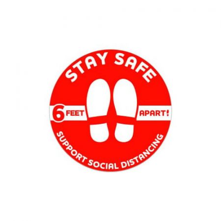 12" Dia Circle- Stay Safe Floor Decal