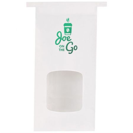 White Kraft Paper Coffee Bag with Window-Foil Stamp