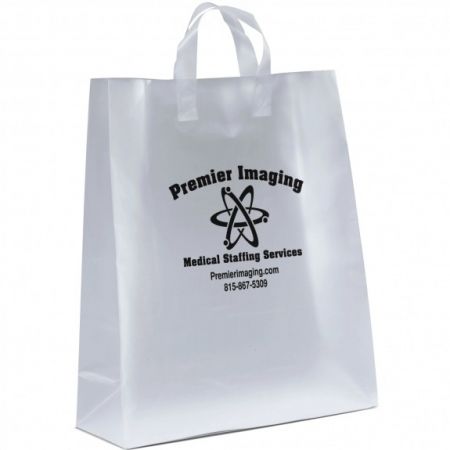 Frosted Soft Loop Custom Promo Shopping Bag - 16"w x 19"h x 6"d
