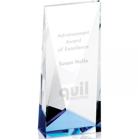 Promotional Blue Accent Crystal Tower Awards