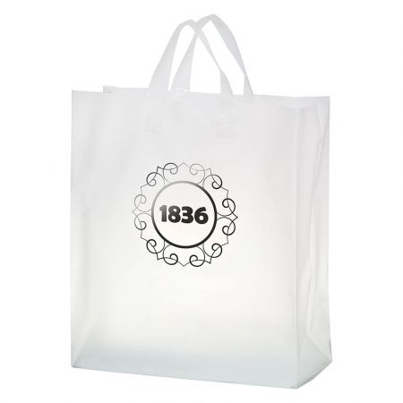 Clear Frosted Soft Loop Shopper Bag 16x18x6