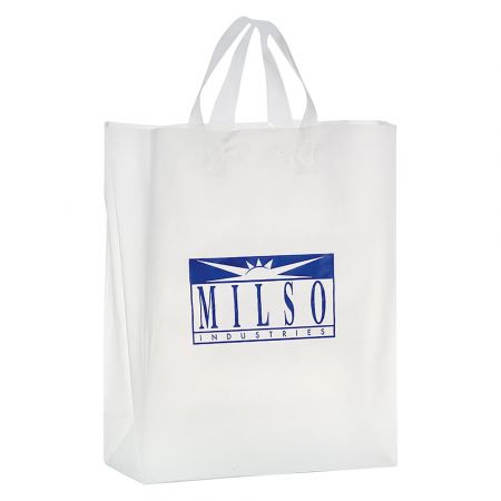 Clear Frosted Soft Loop Shopper Bag 13x16x5