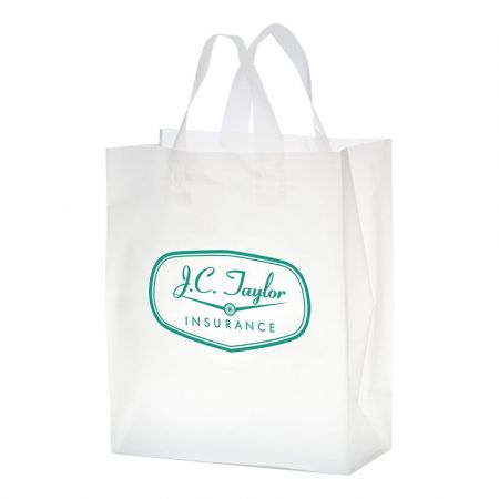 Clear Frosted Soft Loop Shopper Bag 8x11x4