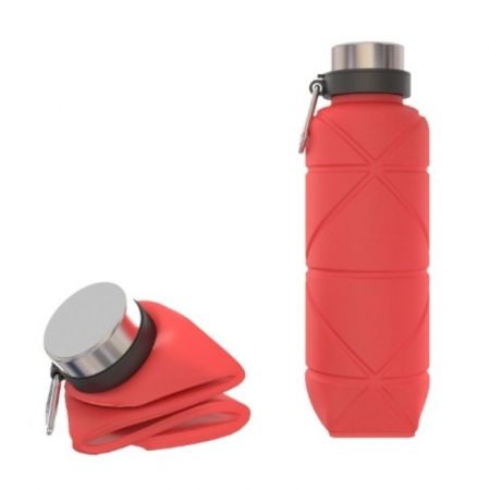 23 oz. Collapsible Silicone Water Bottle with Carabiner