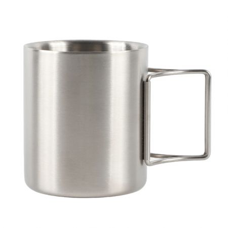 Branded Stainless Camping Mug with Foldable Handle - 10 oz.