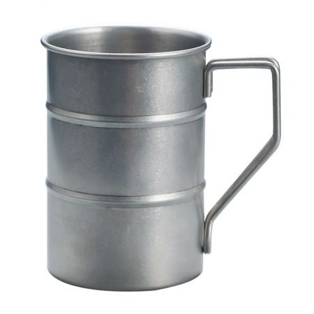 Stainless Retro Camping Cup Logo Coffee Mug - 12.5 oz.