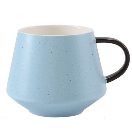 Ceramic Irregular Shape Minimalist Logo Coffee Mug - 14 oz.