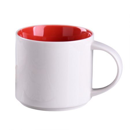 Two Tone Logo Imprinted Ceramic Coffee Mugs - 14 oz.