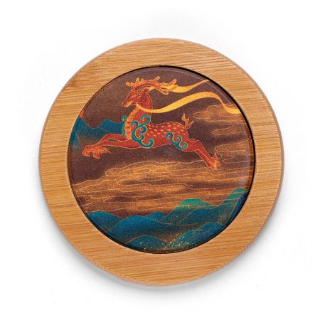 Promotional Bamboo Absorbent Coaster