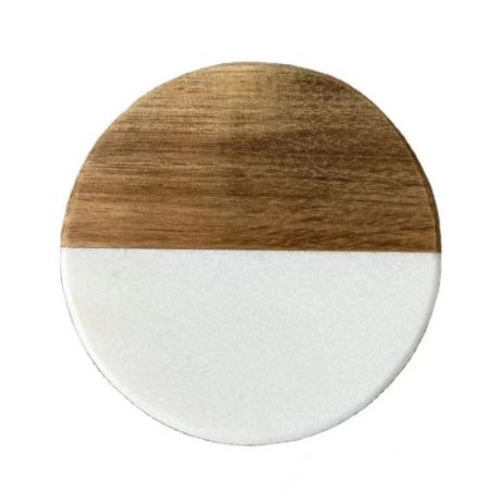 Marble Wood Logo Imprinted Coaster