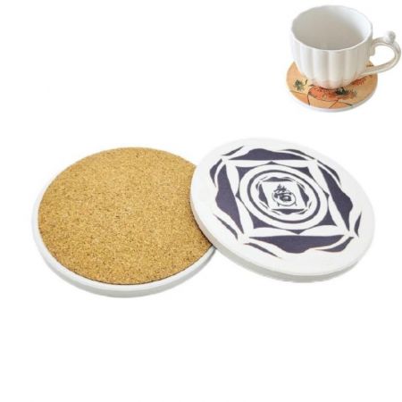 Round Absorbent Custom Ceramic Coasters