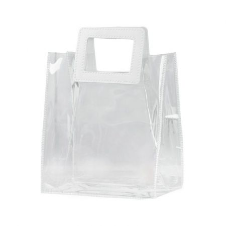Clear PVC Custom Gift Tote Bag - 7.1"w x 7.9"h x 4"d