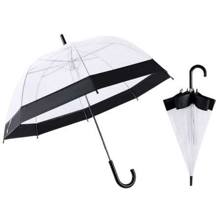 Promotional Imprinted Clear Umbrella with Banner - 46"