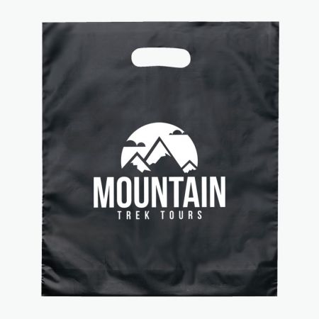 Customized Frosted Die Cut Handle Plastic Bag - 15"W x 18"H x 4"D
