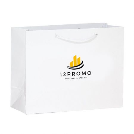 Promotional Euro Handle Custom Paper Shopping Bag - 17"w x 12.5"h x 5.5"d