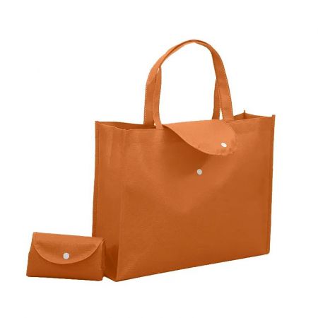 Reusable Fold-up Non-woven Logo Shopping Bag - 13.75"w x 17.75"h x 4.75"d