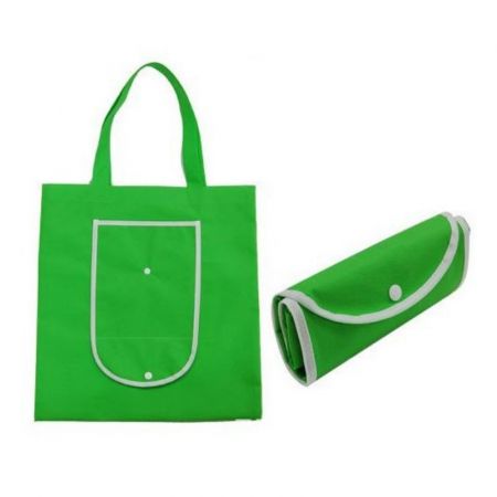 Non-Woven Folding Branded Tote Bags - 11.8"w x 15.8"h