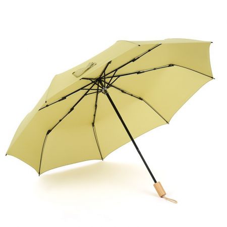 Wood Handle Promotional Folding Umbrella - 42"