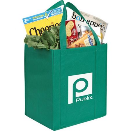 Custom Non-Woven Grocery Tote Bag - 12"w x 13"h x 8"d