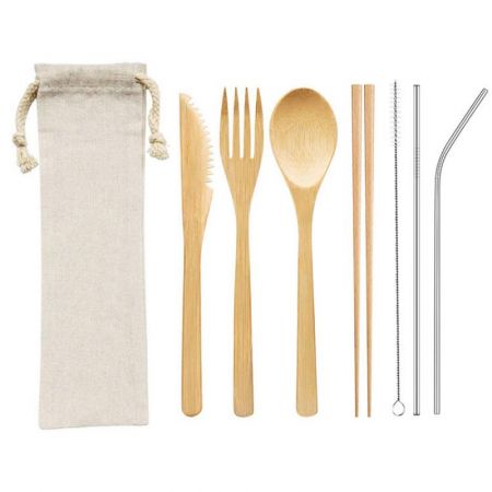 Utensil Set with Custom Travel Pouch - 7 Piece