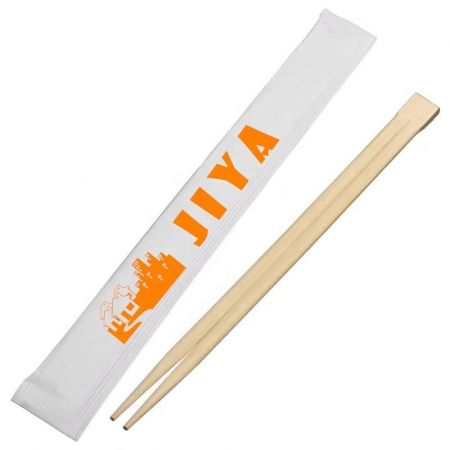 White Sleeve 9" Promotional Bamboo Chopsticks