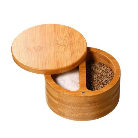 Bamboo Logo Container with Magnetic Swivel Lid