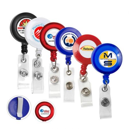 Retractable Round Badge Holder with Alligator Clip