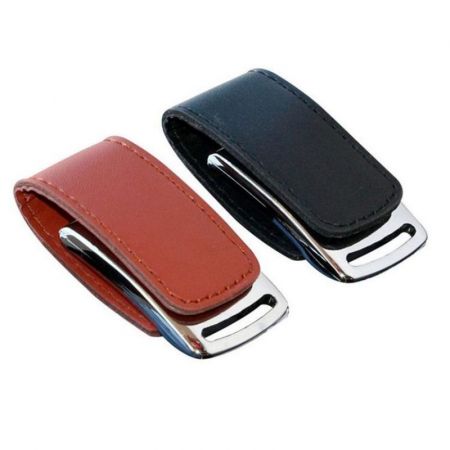 Custom Executive Leather Keychain Logo Imprinted USB Flash Drive