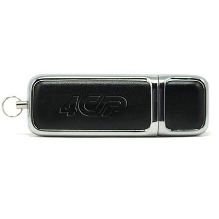 Custom Leather Chrome USB Flash Drive Branded Swag Giveaways