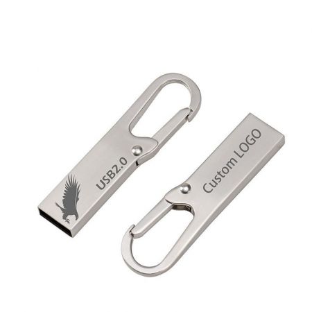 Custom Mountaineering Buckle Keychain Metal USB Flash Drive Promotional Giveaways