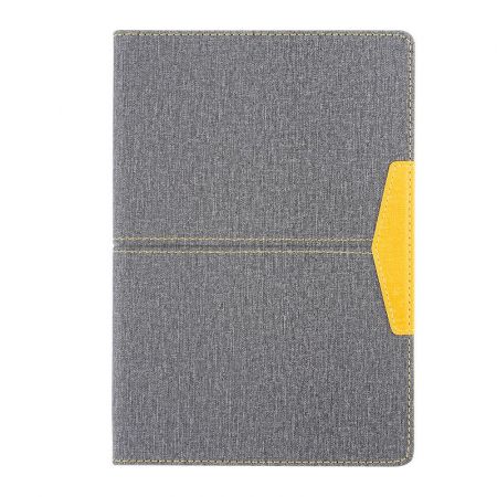 Logo Printed Two-Tone Textured PU Notebook